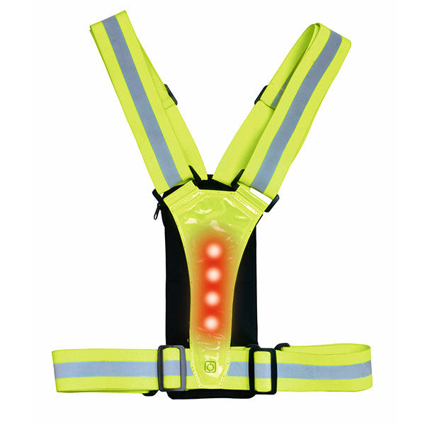 stile reflective led run vest & phone carrier green