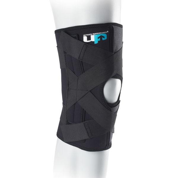 Wrap around knee support with straps